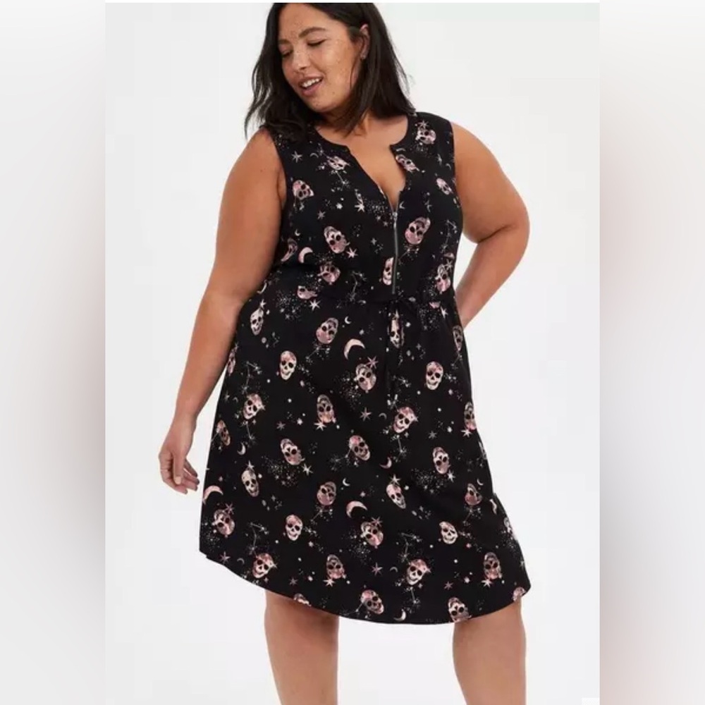 Torrid Mini Challis Zip-Front Shirt Dress size 2